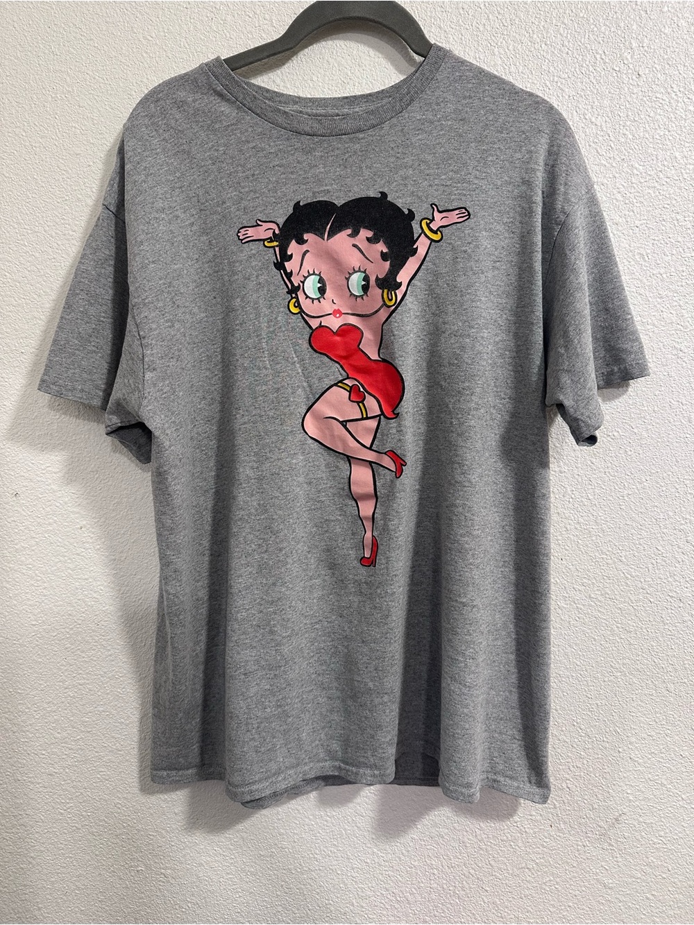 Betty Boop Gray Tee with Red Graphic